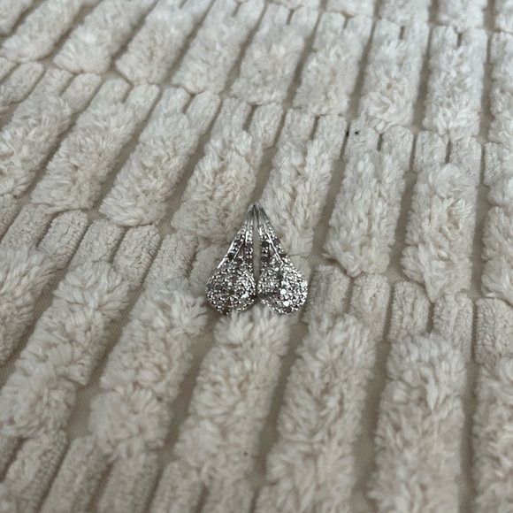 NWT Nearly 1/2 Carat Natural Diamond Double Halo Leverback Hoop Earrings, 3/4" - Picture 5 of 6